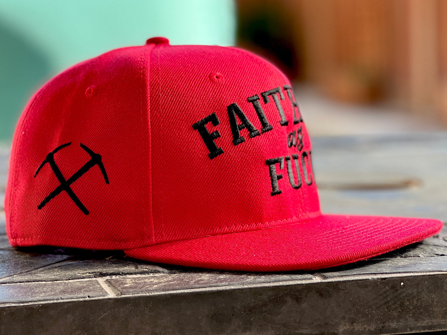 FAITHFUL AS FUCK RED & BLACK SNAP BACK BASEBALL HAT (NEW) NINER EDITION