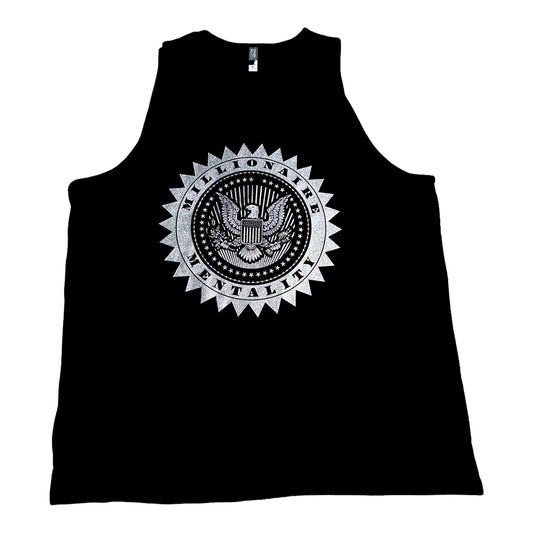 MILLIONAIRE MENTALITY BLACK & METALLIC SILVER TANK TOP (LIMITED EDITION)