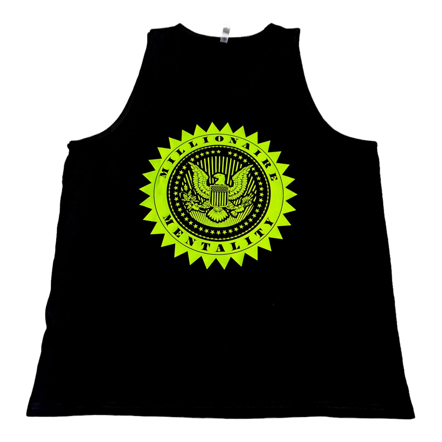 MILLIONAIRE MENTALITY BLACK & NEON GREEN TANK TOP (LIMITED EDITION)