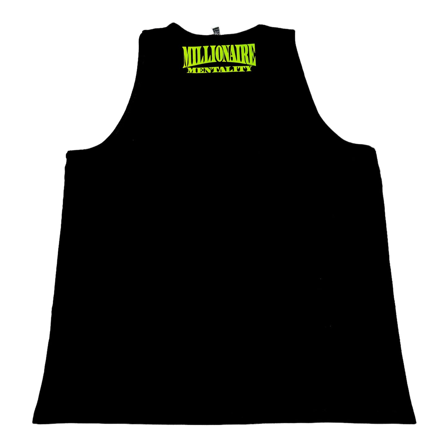 MILLIONAIRE MENTALITY BLACK & NEON GREEN TANK TOP (LIMITED EDITION)