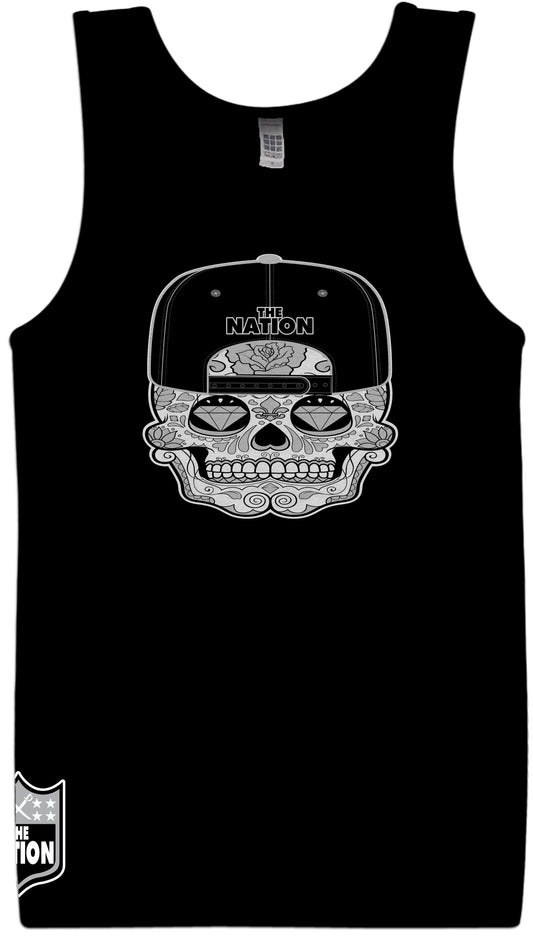 THE NATION CANDY SKULL BLACK TANK TOP (LIMITED EDITION) RAIDER NATION EDITION